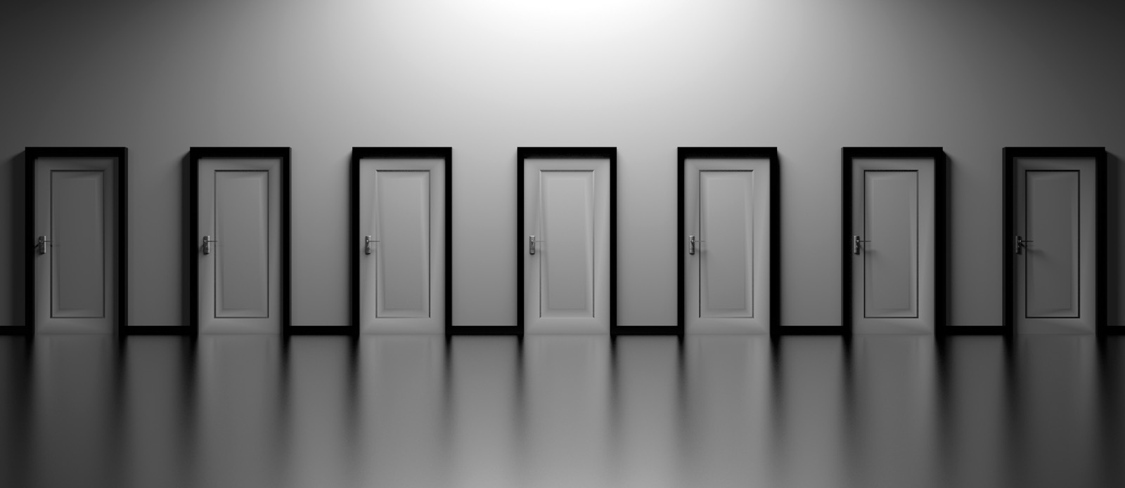 Hallway showing multiple doors